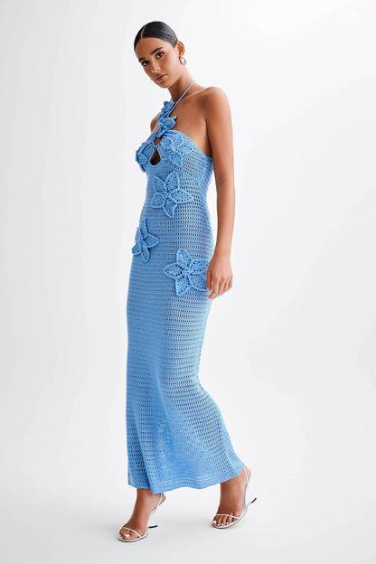 Amora™ Beverly Floral Aplike Tığ İşi Uzun Elbise