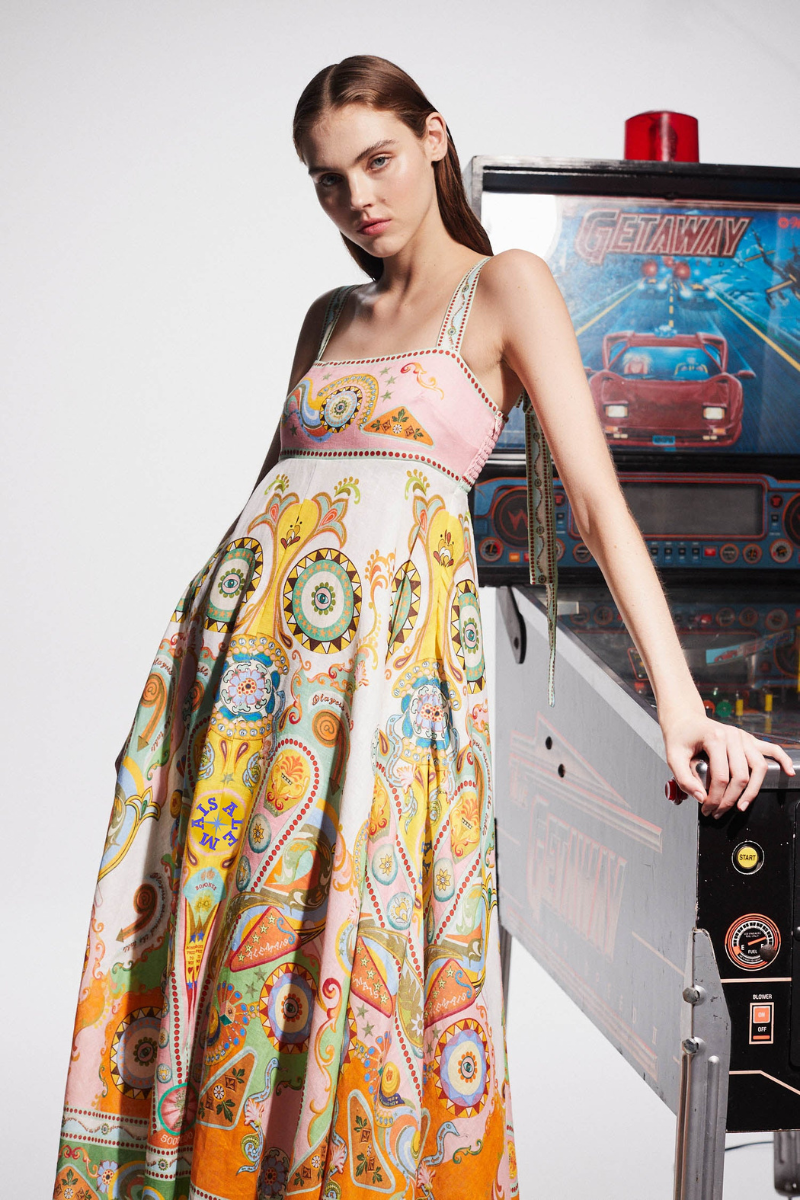 Amora™ Estelle Spagetti Paisley Uzun Elbise