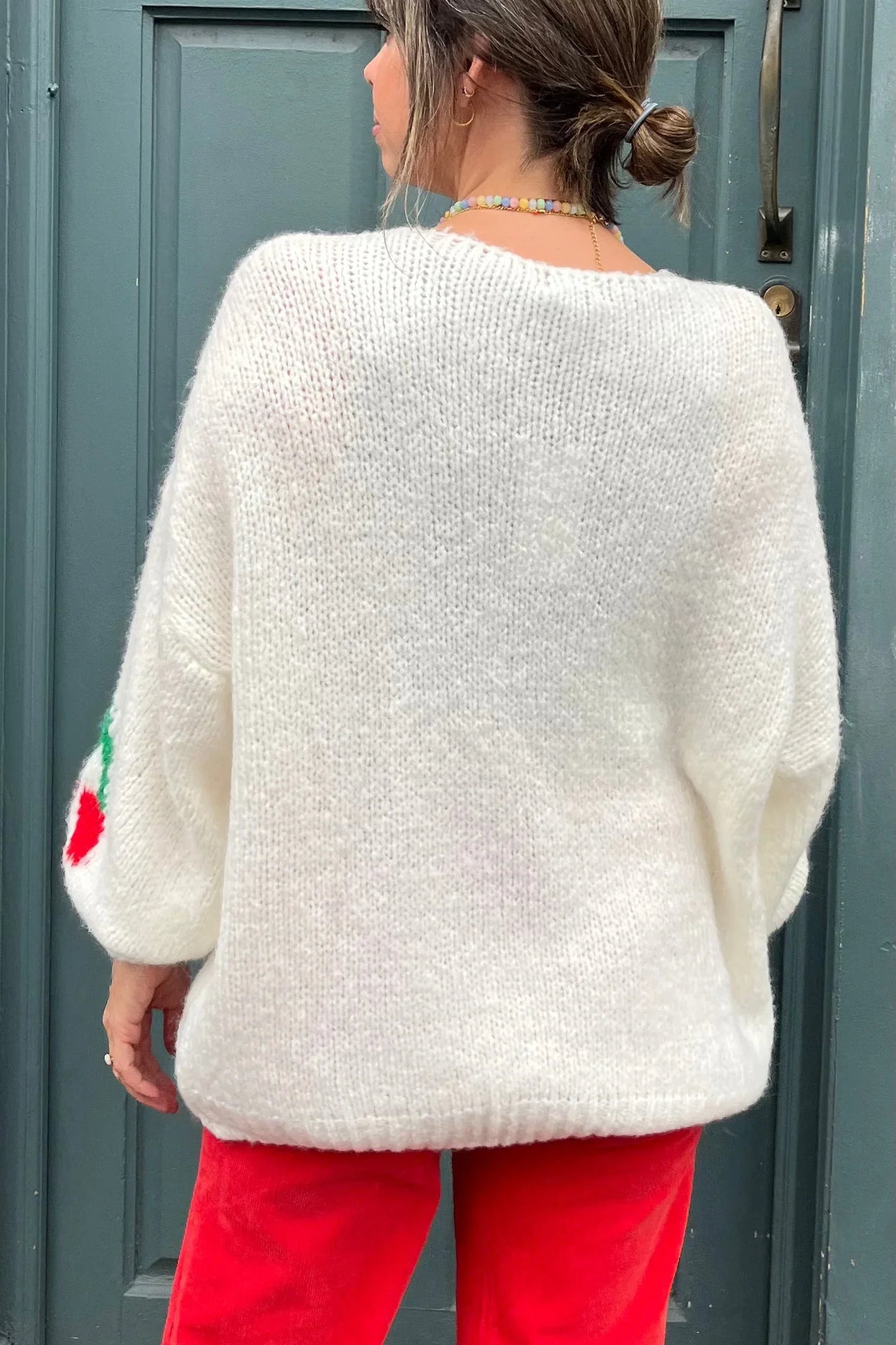 Amora™ Kiraz Kravat Mohair Karışımı Kardigan - Krem