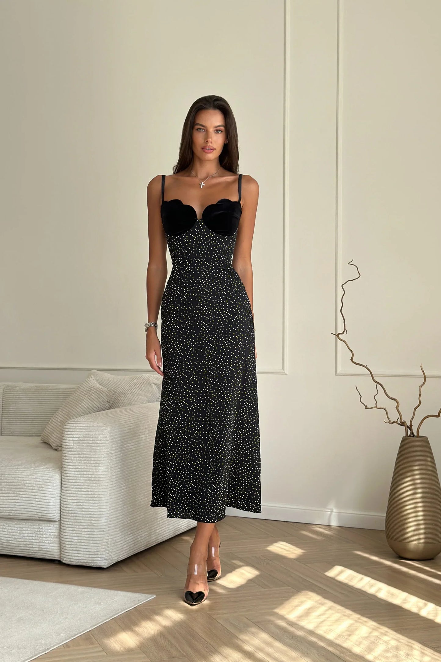 Amora™ Lucinda Tek Omuz Maxi Kayık Elbise