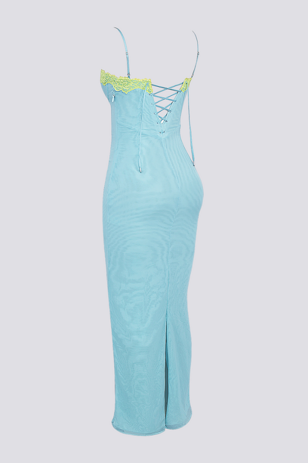 Amora™ Margaux Spagetti Yırtmaçlı Maxi Elbise