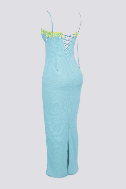Amora™ Margaux Spagetti Yırtmaçlı Maxi Elbise