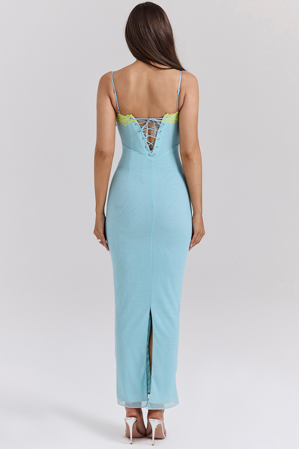 Amora™ Margaux Spagetti Yırtmaçlı Maxi Elbise