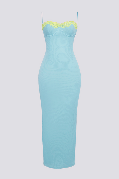 Amora™ Margaux Spagetti Yırtmaçlı Maxi Elbise