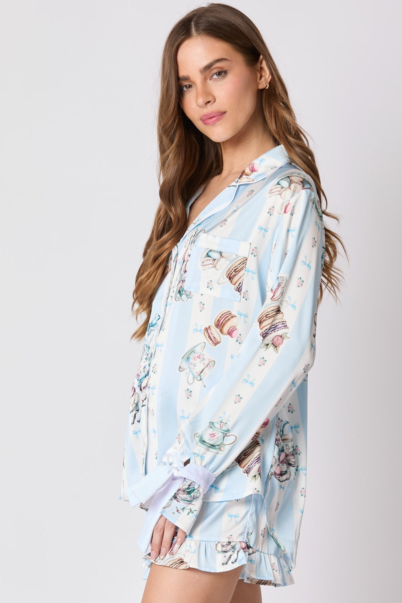 Amora™ Çay Partisi Desenli Papyon Pijama Takımı