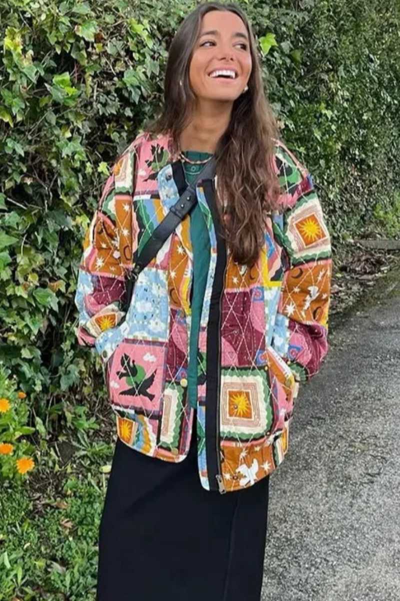 Amora™ Vintage Baskılı Ceket