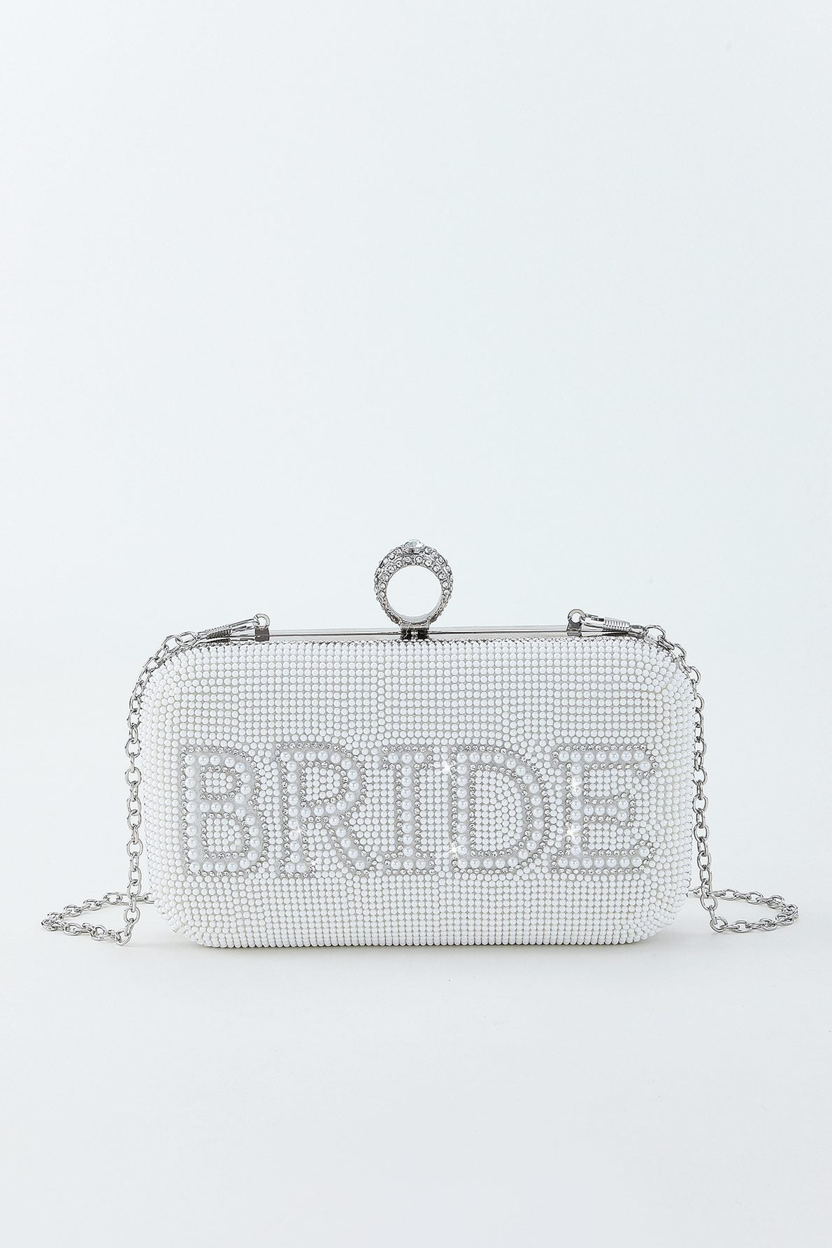 Amora™ Bride To Be Payetli Çanta - Beyaz/Gümüş