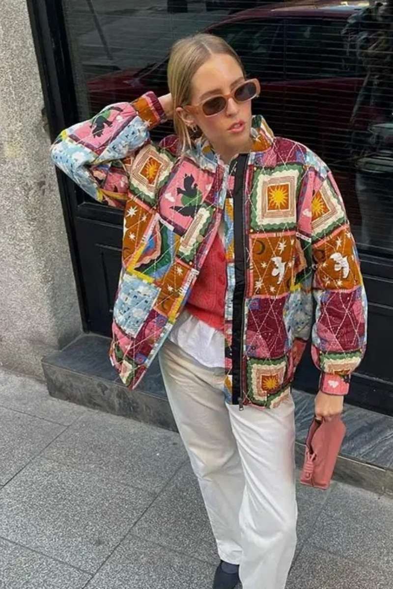 Amora™ Vintage Baskılı Ceket