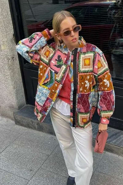 Amora™ Vintage Baskılı Ceket