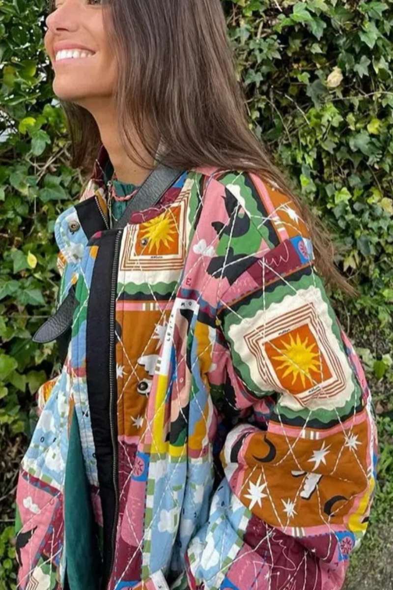 Amora™ Vintage Baskılı Ceket