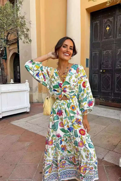 Amora™ Fener Kol Baskılı Elbise