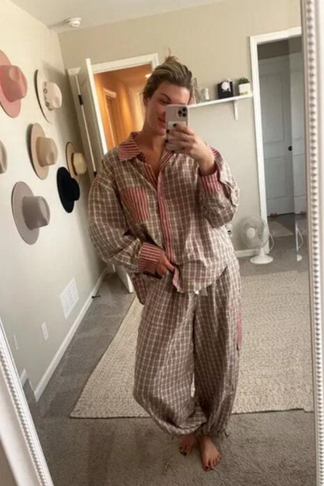 Amora™ Gök Mavisi Bol Ek Parçalı Pijama Takımı