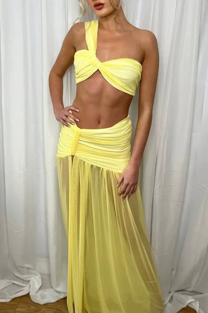 Amora™ Sexy Bikini Top Mesh Hip Skirt