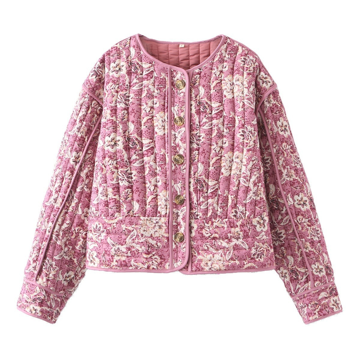 Amora™ Vintage Çiçekli Kapitone Ceket