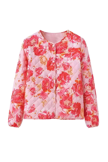 Amora™ Maeve Floral Jakarlı Mikro Ceket
