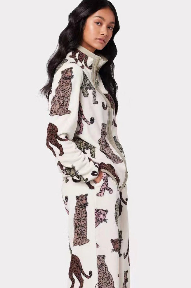 Amora™ Melard Leopar Desenli Pijama Takımı