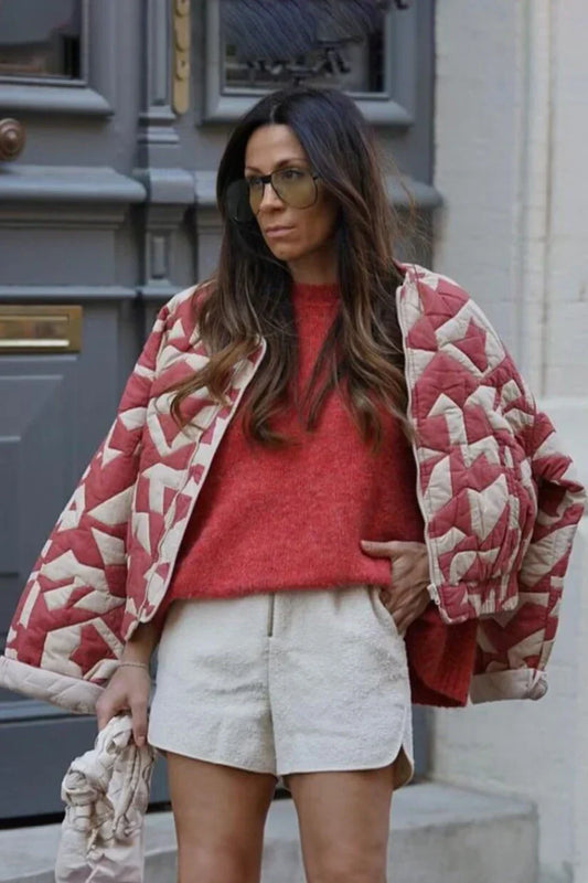 Amora™ Pacino Patchwork Kırpılmış Bomber Ceket
