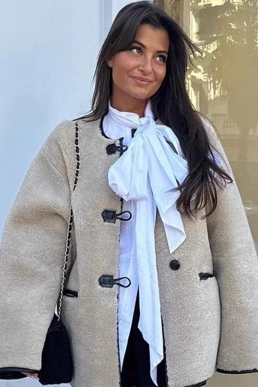 Amora™ Kuzu Derisi Bol Ceket