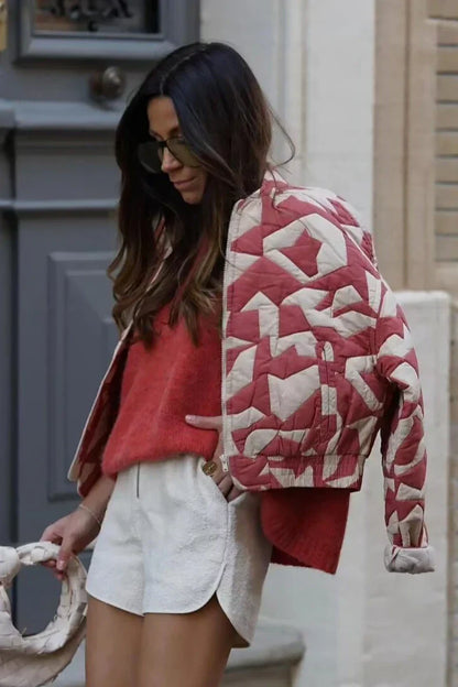 Amora™ Pacino Patchwork Kırpılmış Bomber Ceket