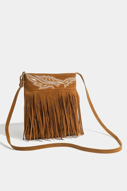 Amora™ Western Cowboy Kahverengi Saçaklı Çapraz Çanta