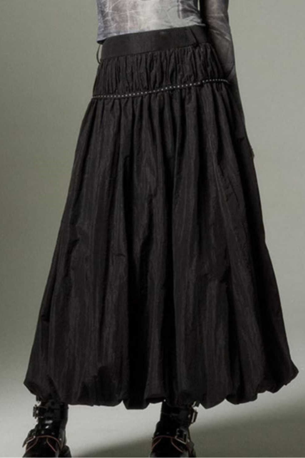 Amora™ Vintage Fırfırlı Uçuşan Midi Etek