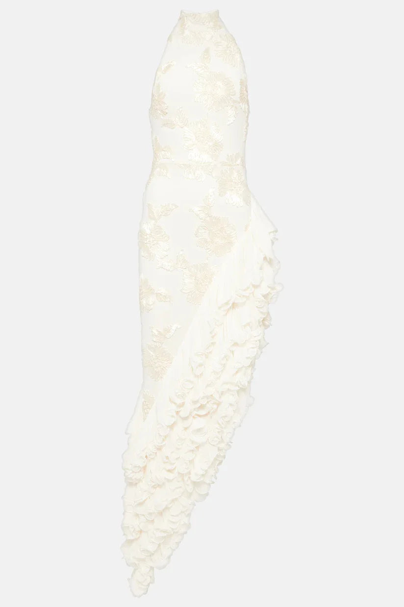 Amora™ Çiçek Aplikeli Uzun Elbise
