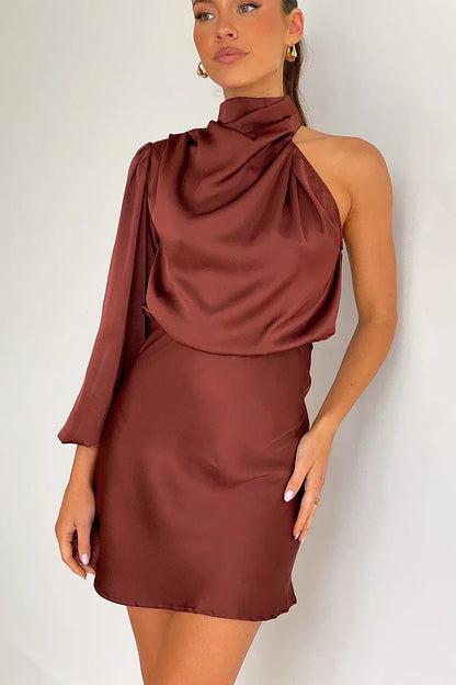 Amora™ Lissy Mini Elbise - Kahverengi
