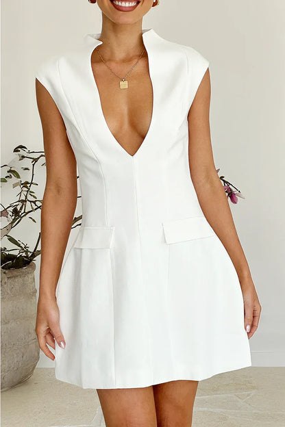 Amora™ Tahiya Mini Elbise - Beyaz