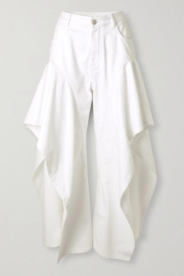 Amora™ Ruffled Mid-Rise Wide-Leg Jeans