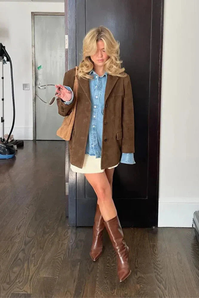 Amora™ Süet Deri Blazer
