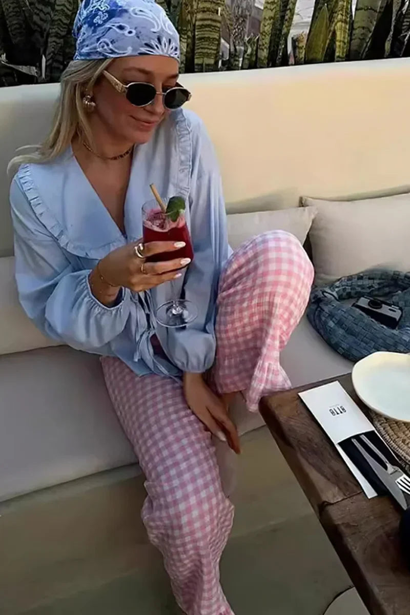 Amora™ Peter Pan Yakalı Bağcıklı Bluz