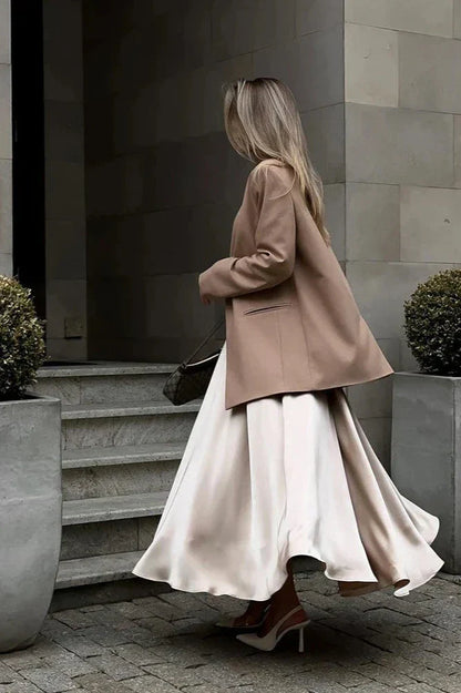 Amora™ Aubrey Saten Midi Etek
