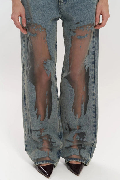 Amora™ Trixie Mavi Şeffaf Kot Pantolon