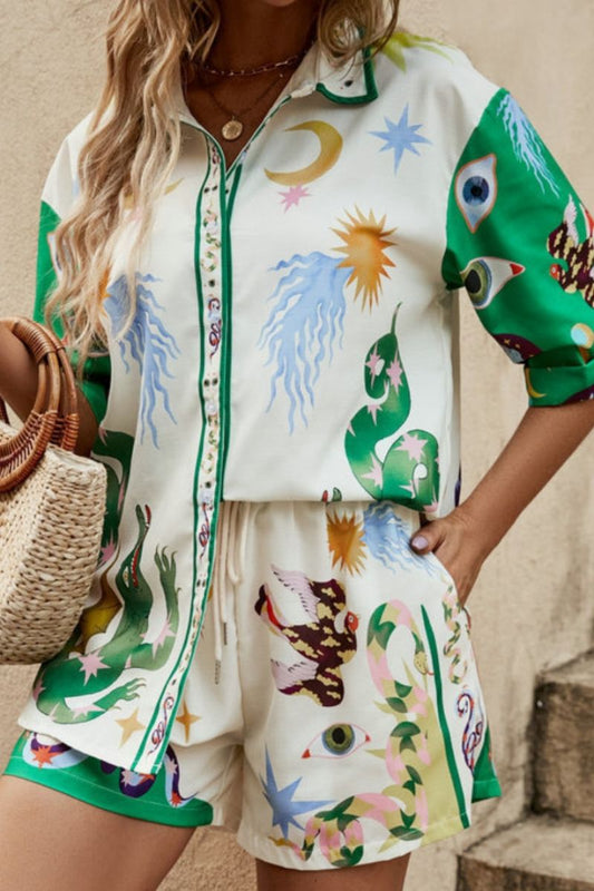 Amora™ Ottilia Gömlek ve Şort Boho Takım