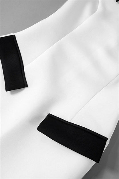 Amora™ Adela Kısa Kollu Kontrast Polyester Mini Elbise