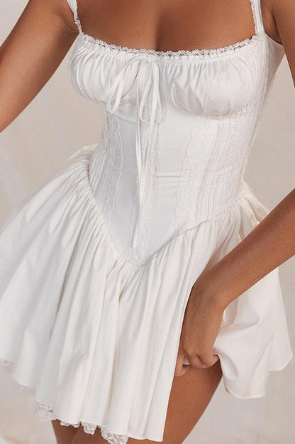 Amora™ Agnes Dantel Korse Mini Puf Elbise