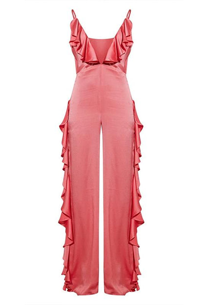 Amora™ Agnes Ruffle V yakalı tulum