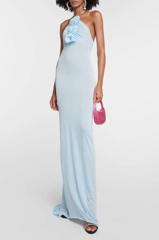 Amora™ Alexia Halterneck Floral-aplikeli Maxi Elbise