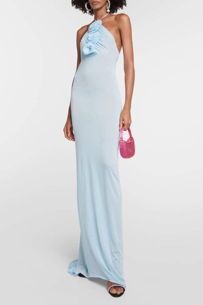 Amora™ Alexia Halterneck Floral-aplikeli Maxi Elbise