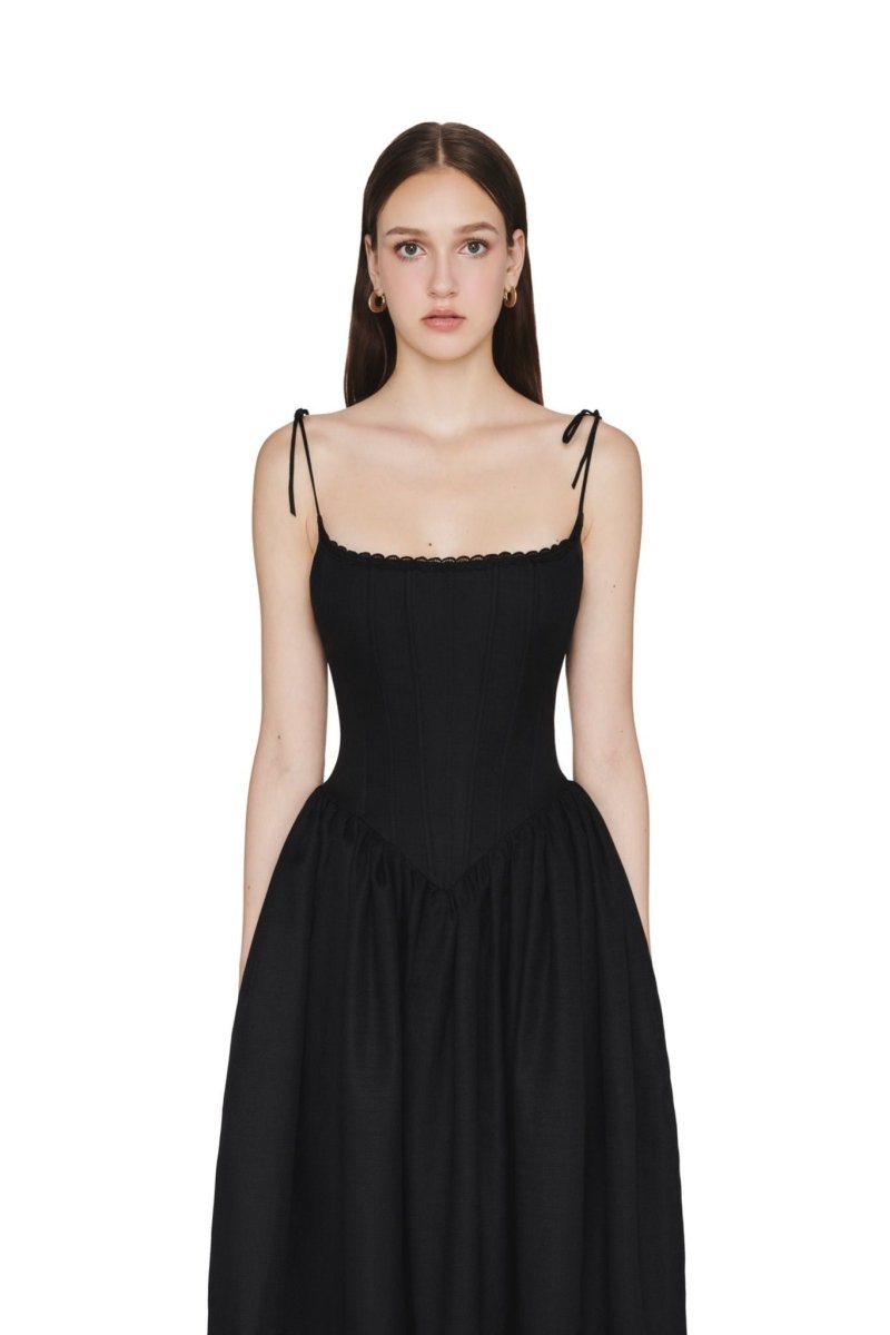 Amora™ Alva Dantel Kenarlı A Kesim Midi Slip Elbise