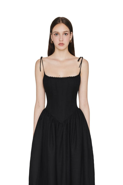 Amora™ Alva Dantel Kenarlı A Kesim Midi Slip Elbise