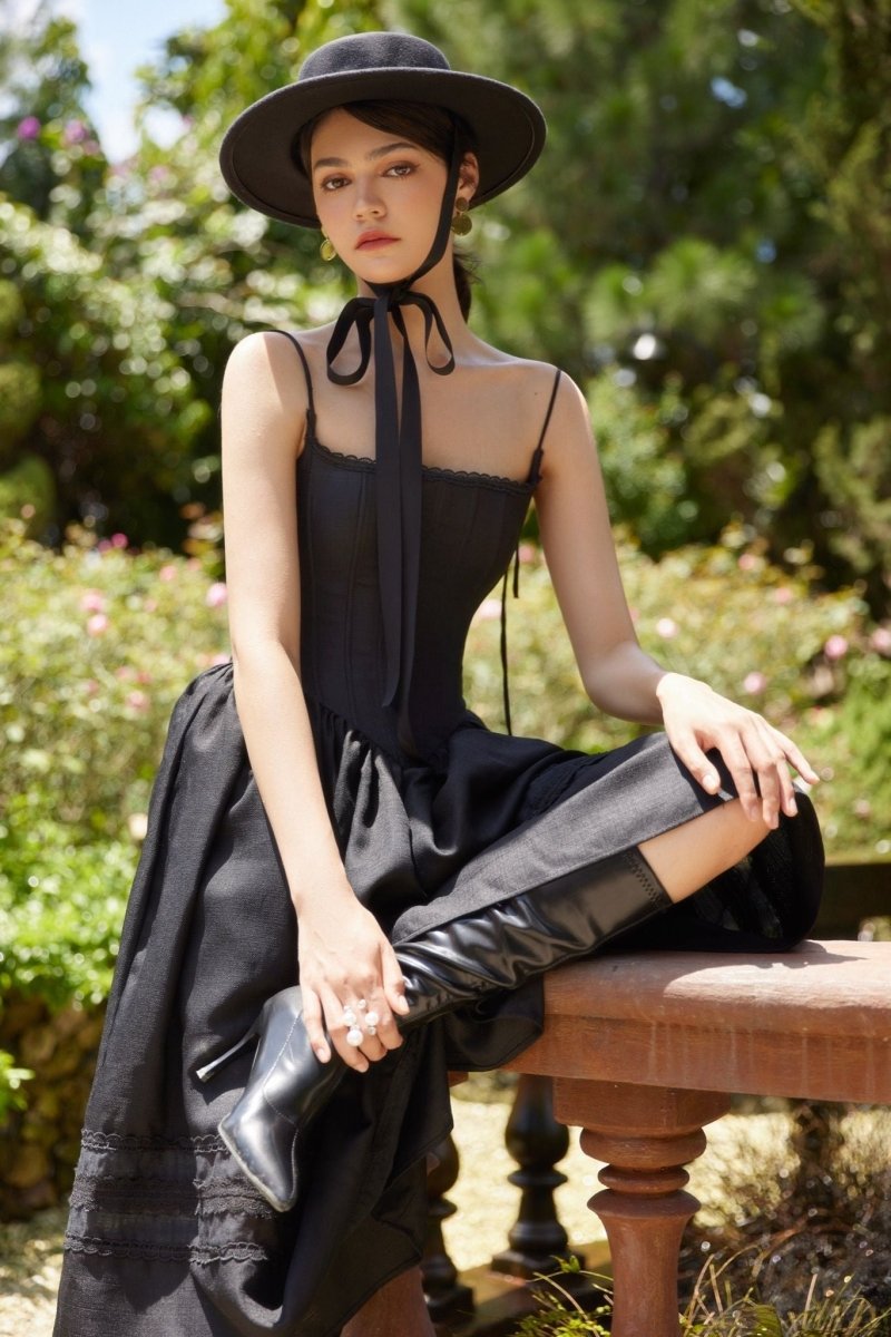 Amora™ Alva Dantel Kenarlı A Kesim Midi Slip Elbise