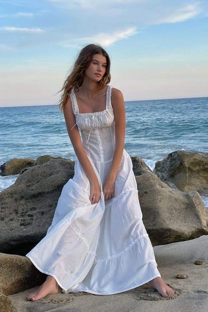 Amora™ Anastasia Ruffle Yarı Şeffaf Uzun Elbise