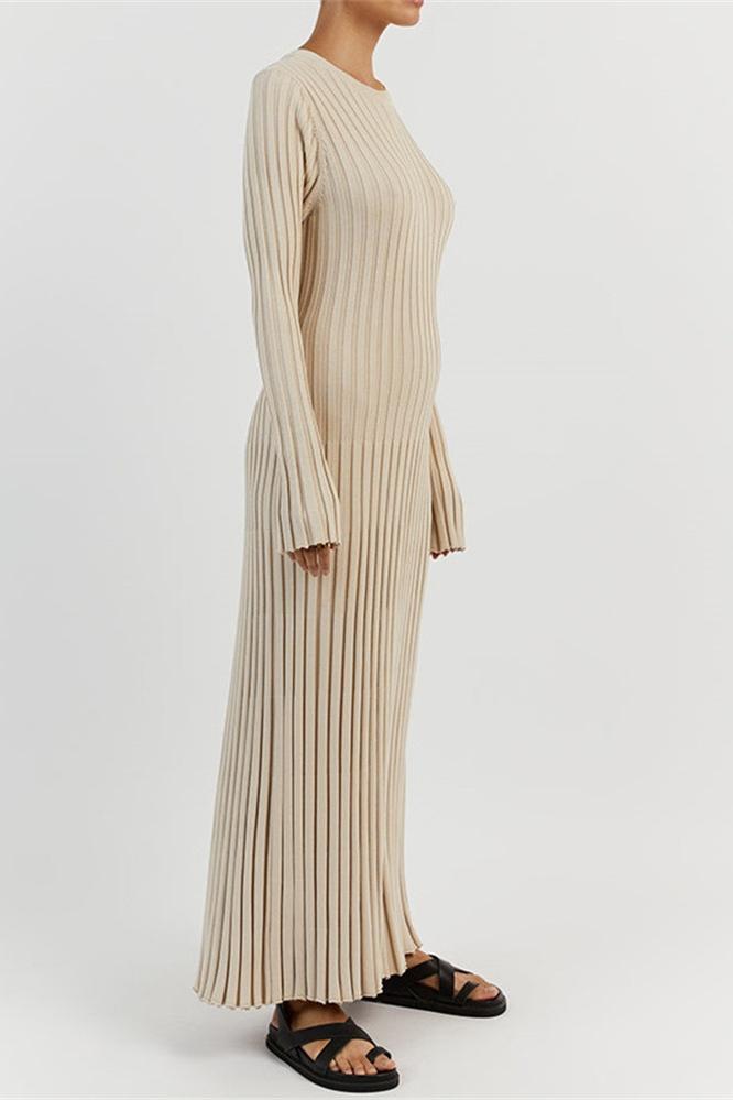 Amora™ Antonia Rib Flare Maxi Örgü Elbise