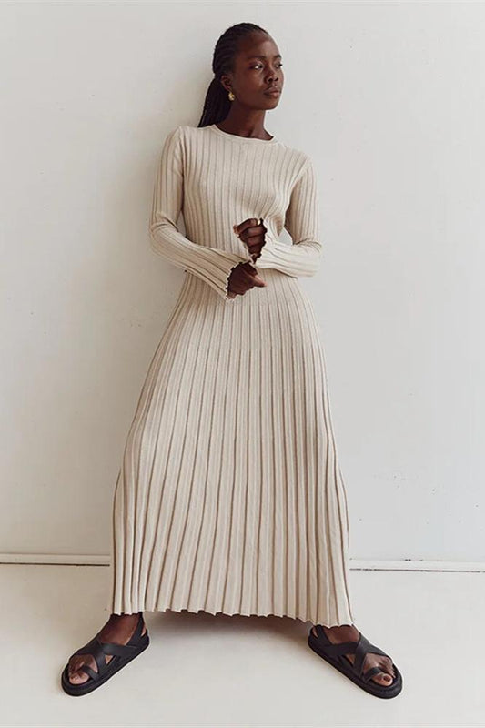 Amora™ Antonia Rib Flare Maxi Örgü Elbise