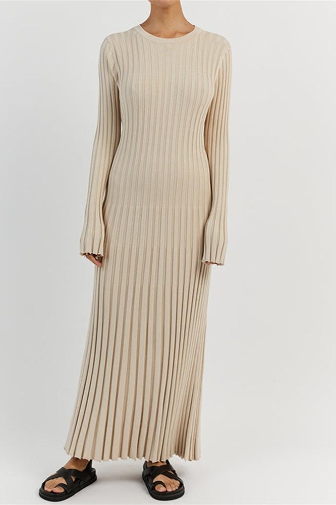 Amora™ Antonia Rib Flare Maxi Örgü Elbise
