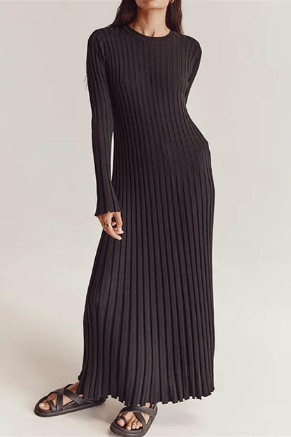 Amora™ Antonia Rib Flare Maxi Örgü Elbise