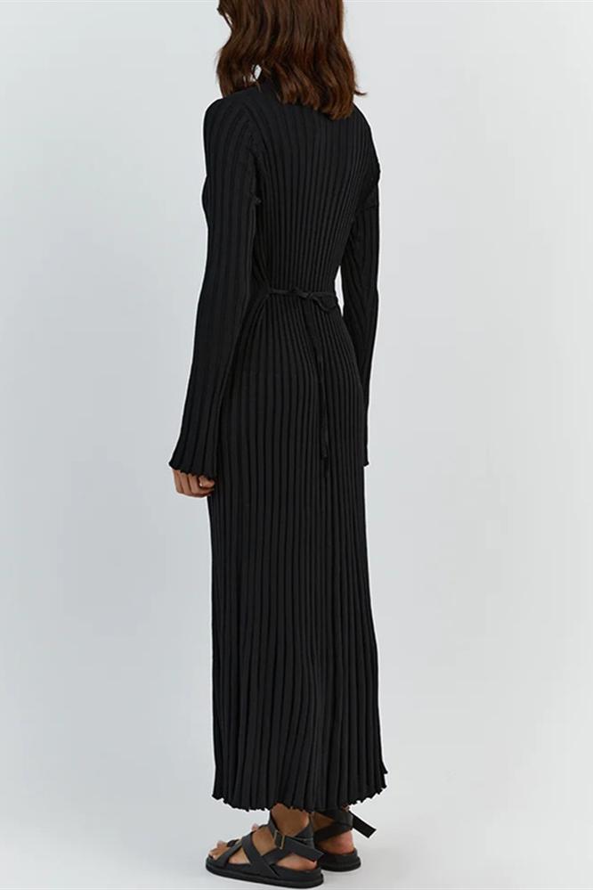Amora™ Antonia Rib Flare Maxi Örgü Elbise