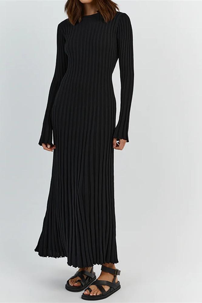 Amora™ Antonia Rib Flare Maxi Örgü Elbise