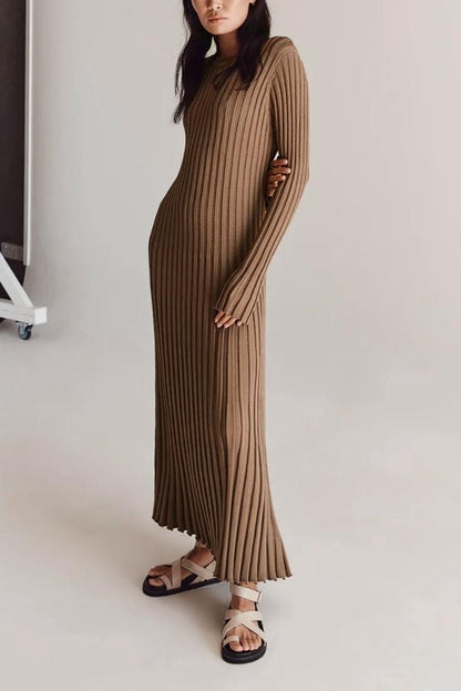 Amora™ Antonia Rib Flare Maxi Örgü Elbise